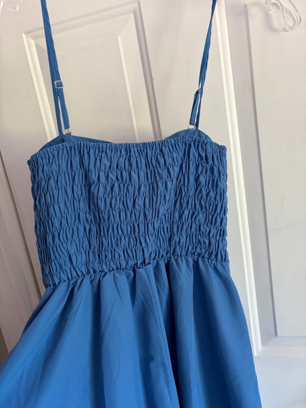 Sweetheart Button-Front Midi Dress in Dusty Blue - Picture 7 of 9